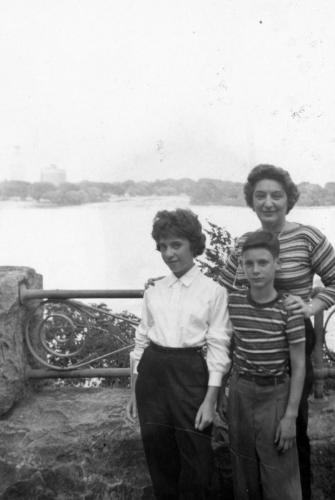 Arlene, Larry, and Blossom at Niagara Falls.