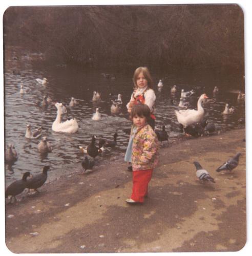 Rona and Bonnie with ducks
