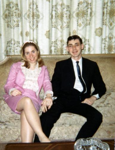 Arlene and Larry in Brooklyn, dressed up for some event. Arlene was about 18.